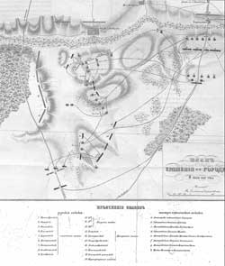План сражения при Городечне 31 июля (12 августа) 1812 года