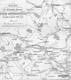 Карта объяснения действий графа Витгенштейна в июле-августе 1812 года
