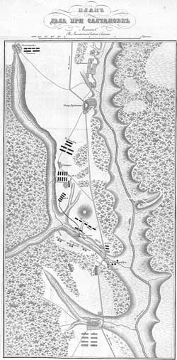План сражения при Салтановке. 1812 г.